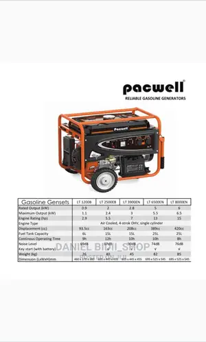 Reliable Petrol Generator Lt1200 Pacwell