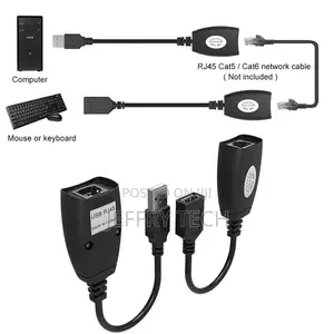 USB Extender Adapter 50m Single RJ45 Ethernet CAT5E 6 Up To