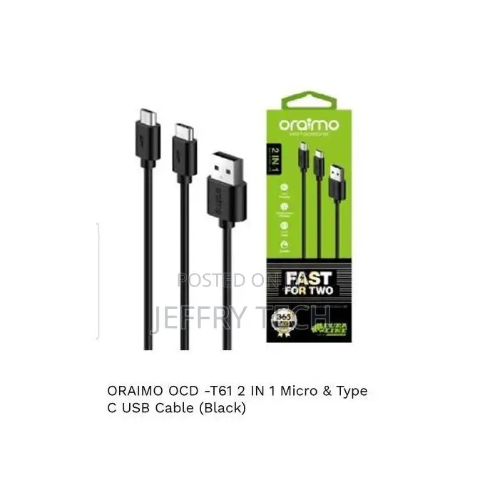 Oraimo 2in1 Type C Micro USB Charging Cable