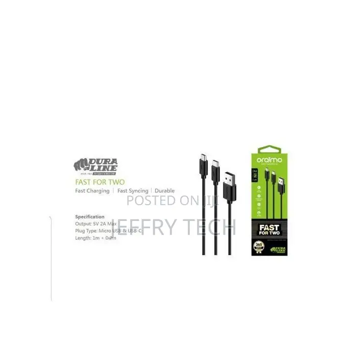 Oraimo 2in1 Type C Micro USB Charging Cable