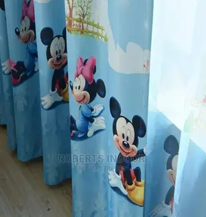 Blue Mickey Mouse Kids Curtain