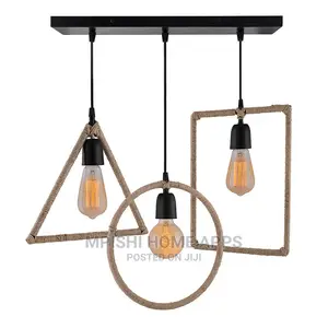 3 Lights Linear Hemp Rope Pendant Lights