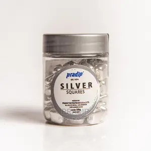 Silver Square Shape Cake Decorators 100GRMS