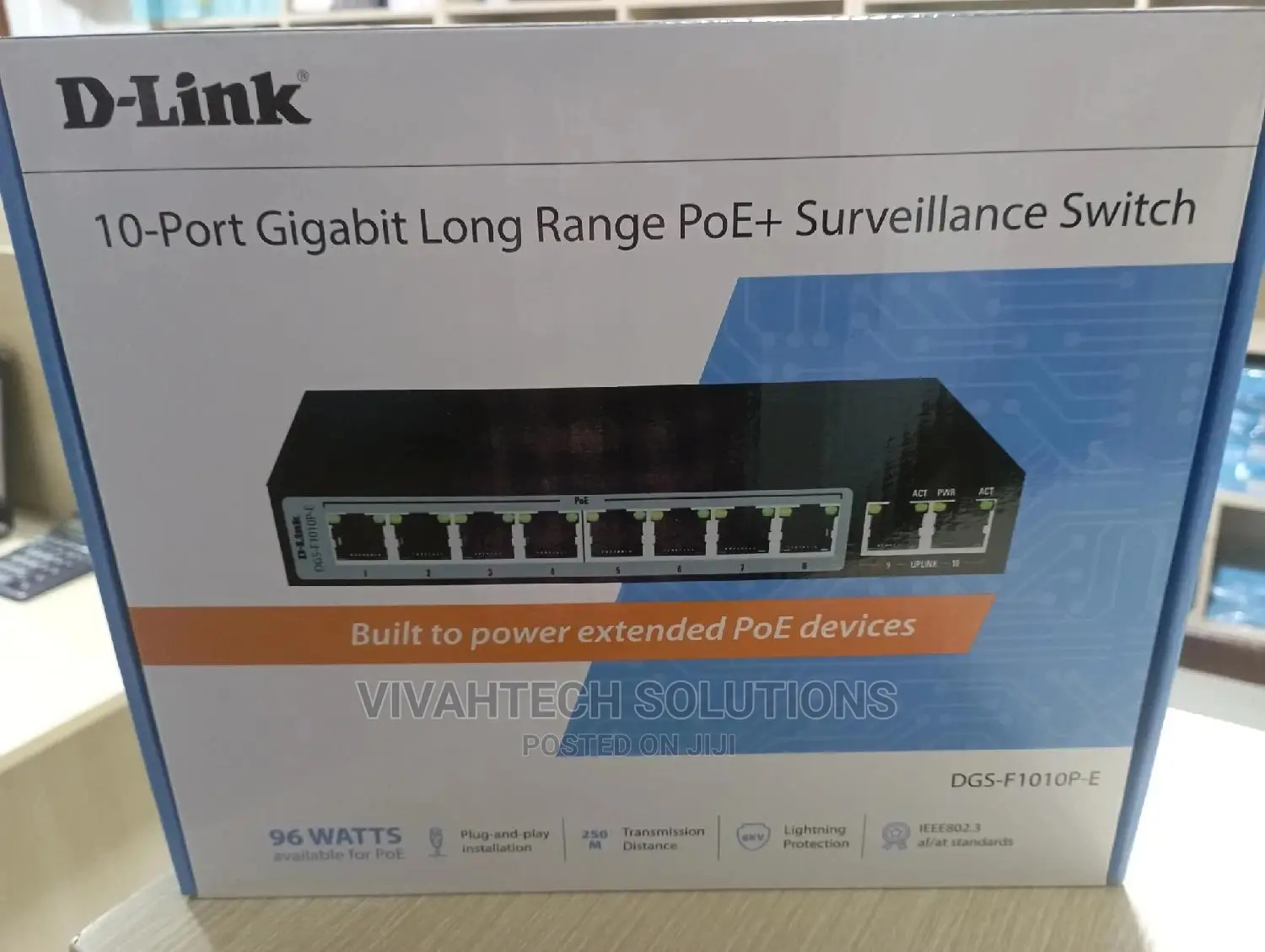 D-Link 10 Port Gigabit Long Range Poe+Surveillance Switch