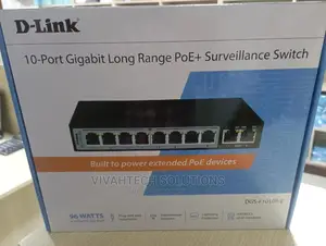 D-Link 10 Port Gigabit Long Range Poe+Surveillance Switch