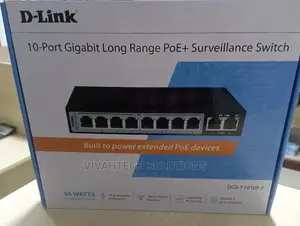 D-Link 8GE Poe+ 2GE Uplink 250m Poe Switch DGS-F1010P-E