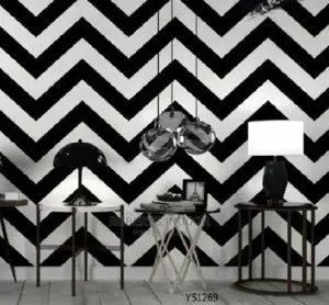 Zigzag Black and White Wallpaper