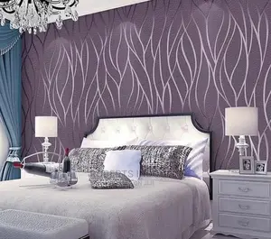 Purple Textured Floral Wallpaper