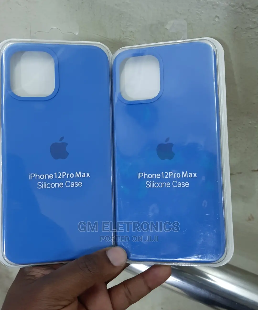 Blue Silicone Case for iPhone 12 Pro Max.