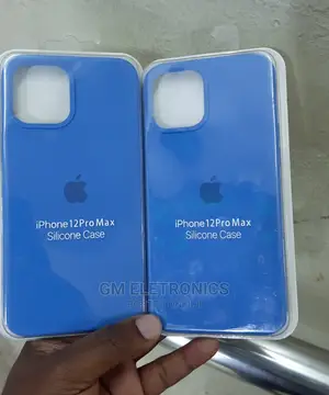 Blue Silicone Case for iPhone 12 Pro Max.