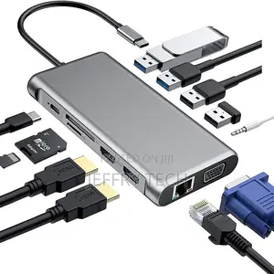 12 in 1 USB Type-C USB-C Multi Hub Laptop Docking Station HD