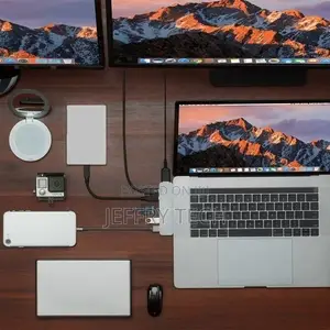 Dual Conector USB Type C Mini Hub Docking Station SD TF Card