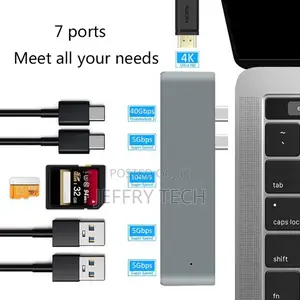 4K Type 3.0 SD Card Thunderbolt 2.0 Dual 7 in 1 USB C Hub Fo