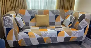 Printed Orange Sofa Cover