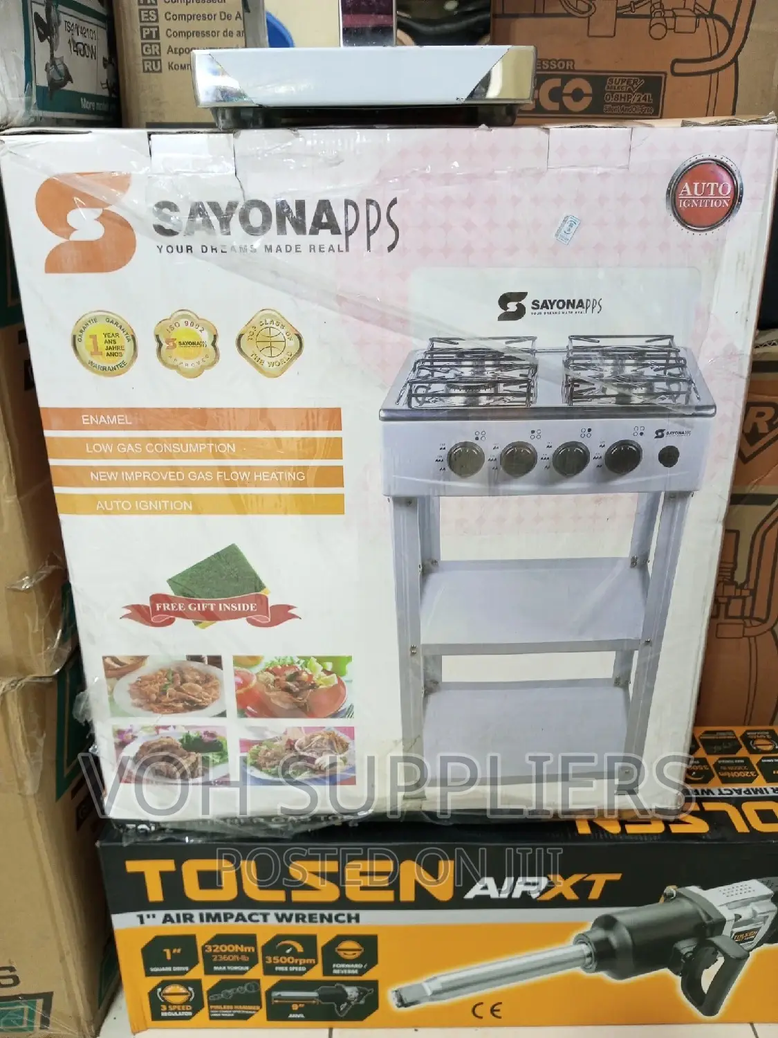 Sayona Gas Cooker With 4set Bunners
