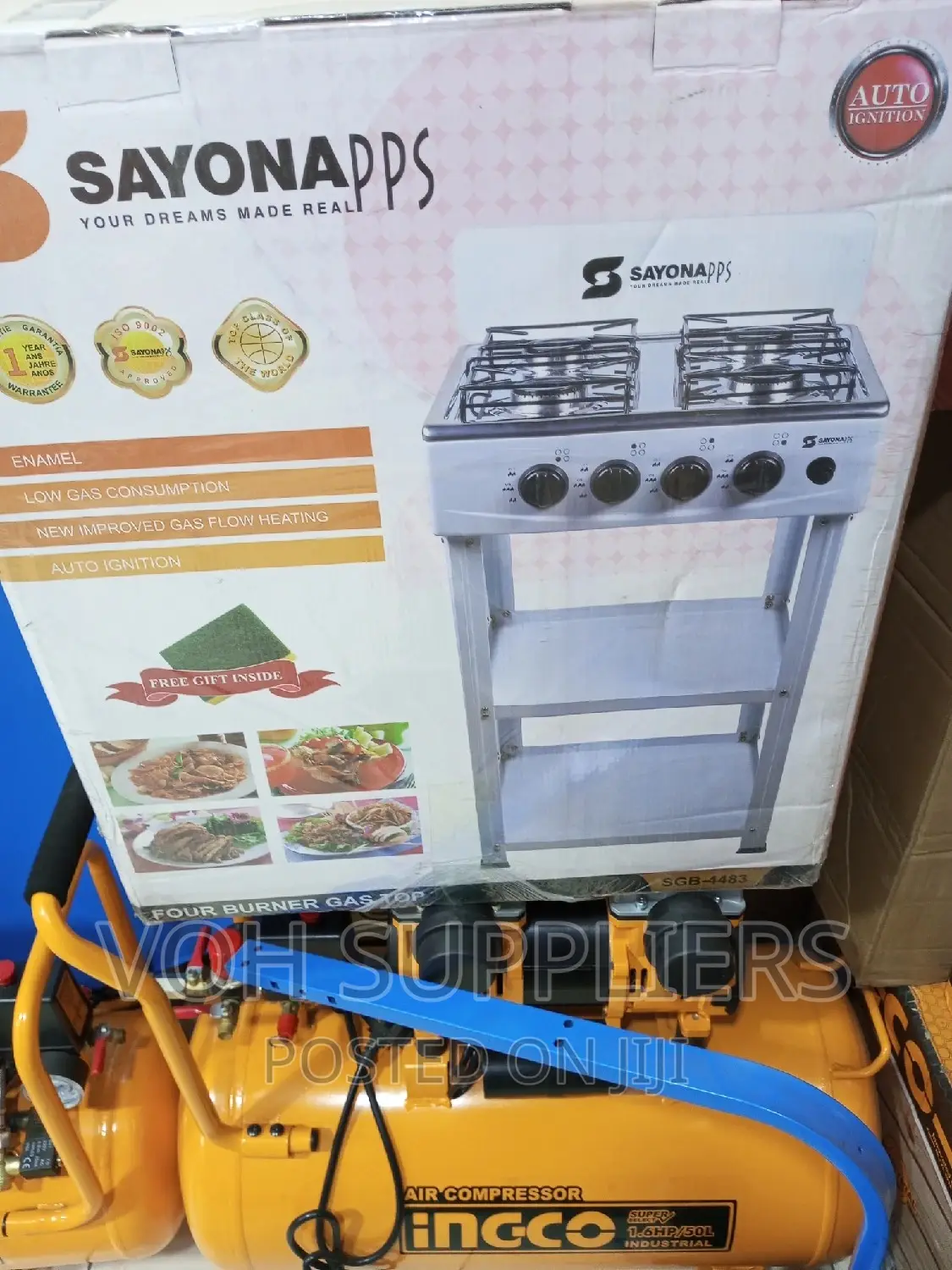 Sayona Gas Cooker With 4set Bunners
