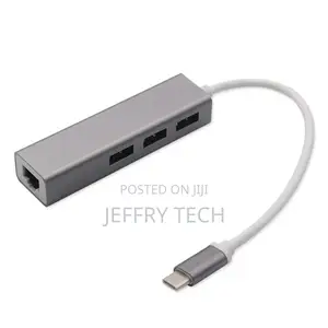 Multi-Function 4 in 1 Type-C Hub USB C to RJ45 Gigabit Ether