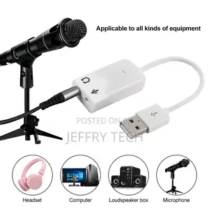 USB 2.0 to 3.5mm Stereo Audio External USB Sound Card 3D Aud