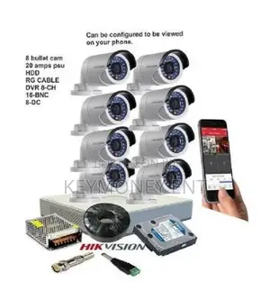 Hikvision 8 CCTV 1TB Hard Disk, Power Supply 100M Cable