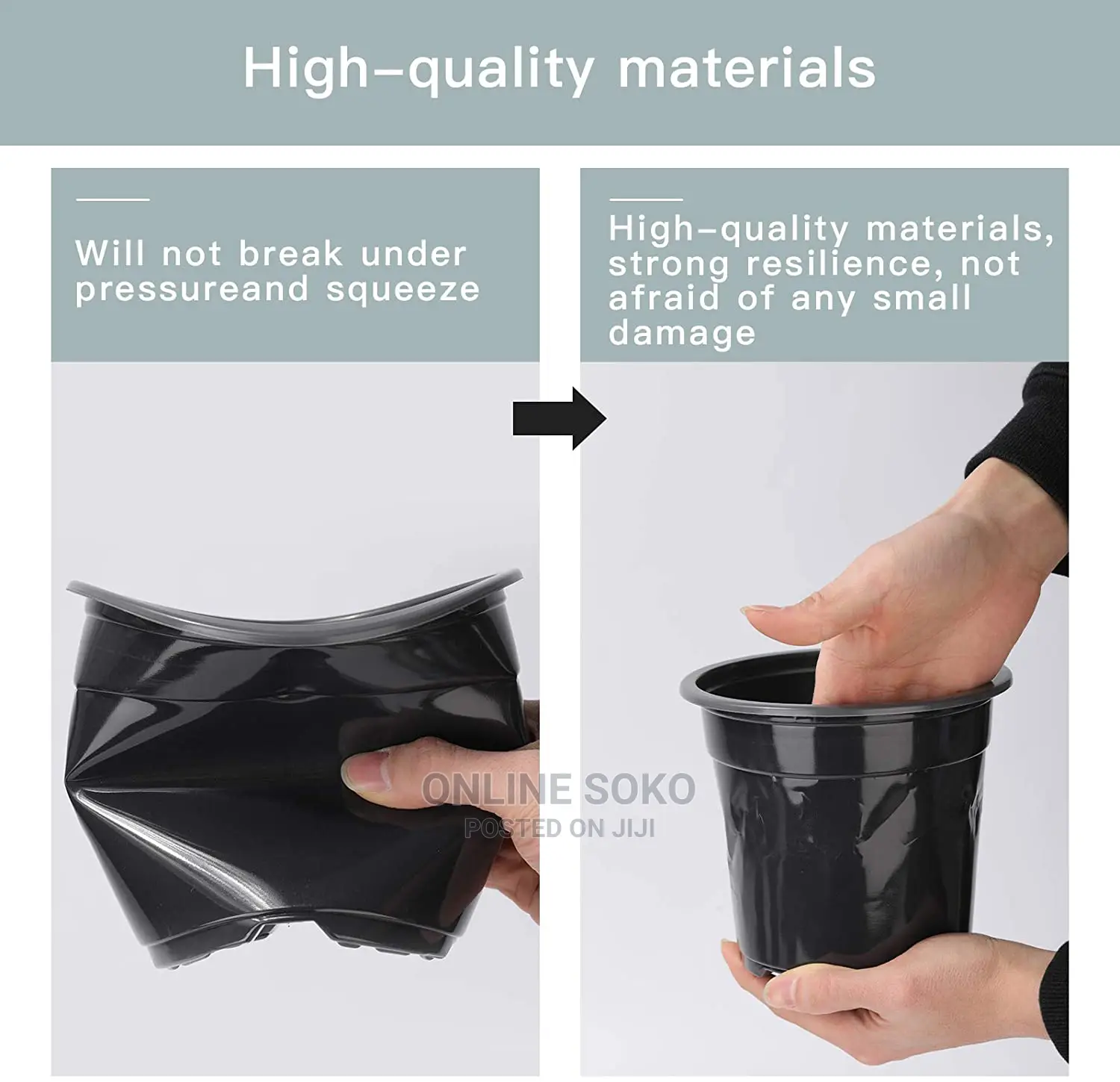Reusable Disposable Plastic Plant Seedling Flower Pots - 10