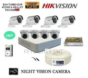 Hikvision 8 CCTV Camera Kit Full1080p(With Night Vision+200m