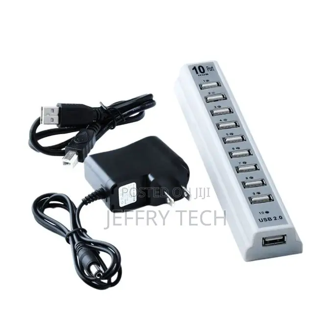Usb2.0 10 Port Hub Multi Usb Splitter High Speed 480mbps Usb