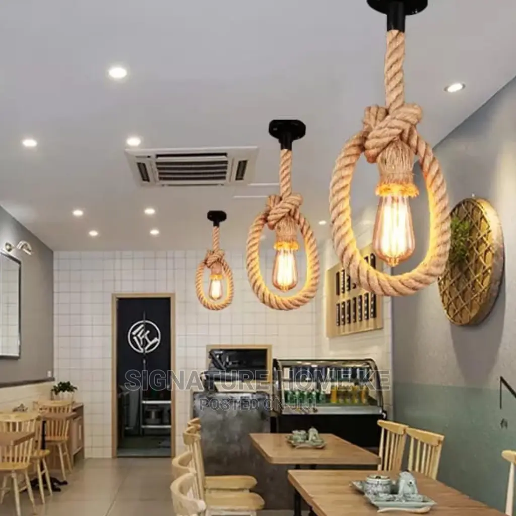 Rope Pendant Light + Bulb