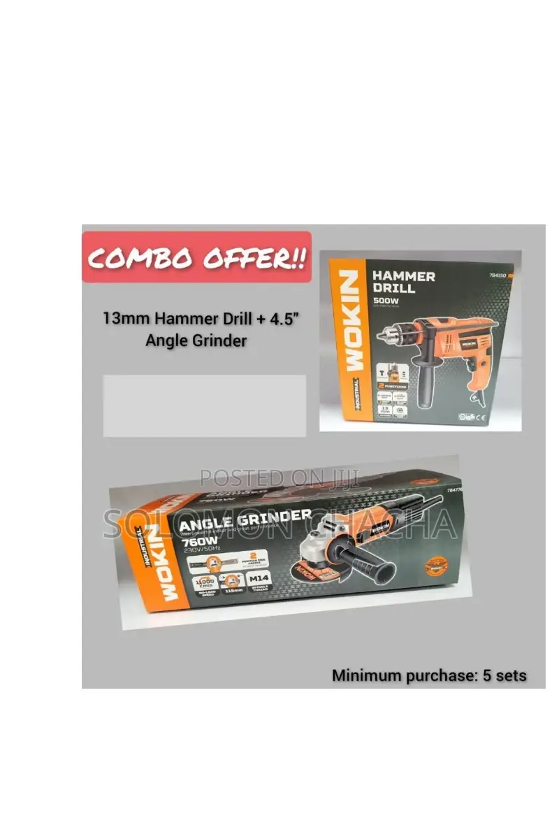 Hammer Drill 13mm 500w+Angle Grinder 760w