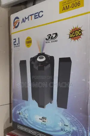 Amtec Home Theater Speaker System Ac/Dc 2.1ch 15,000watts