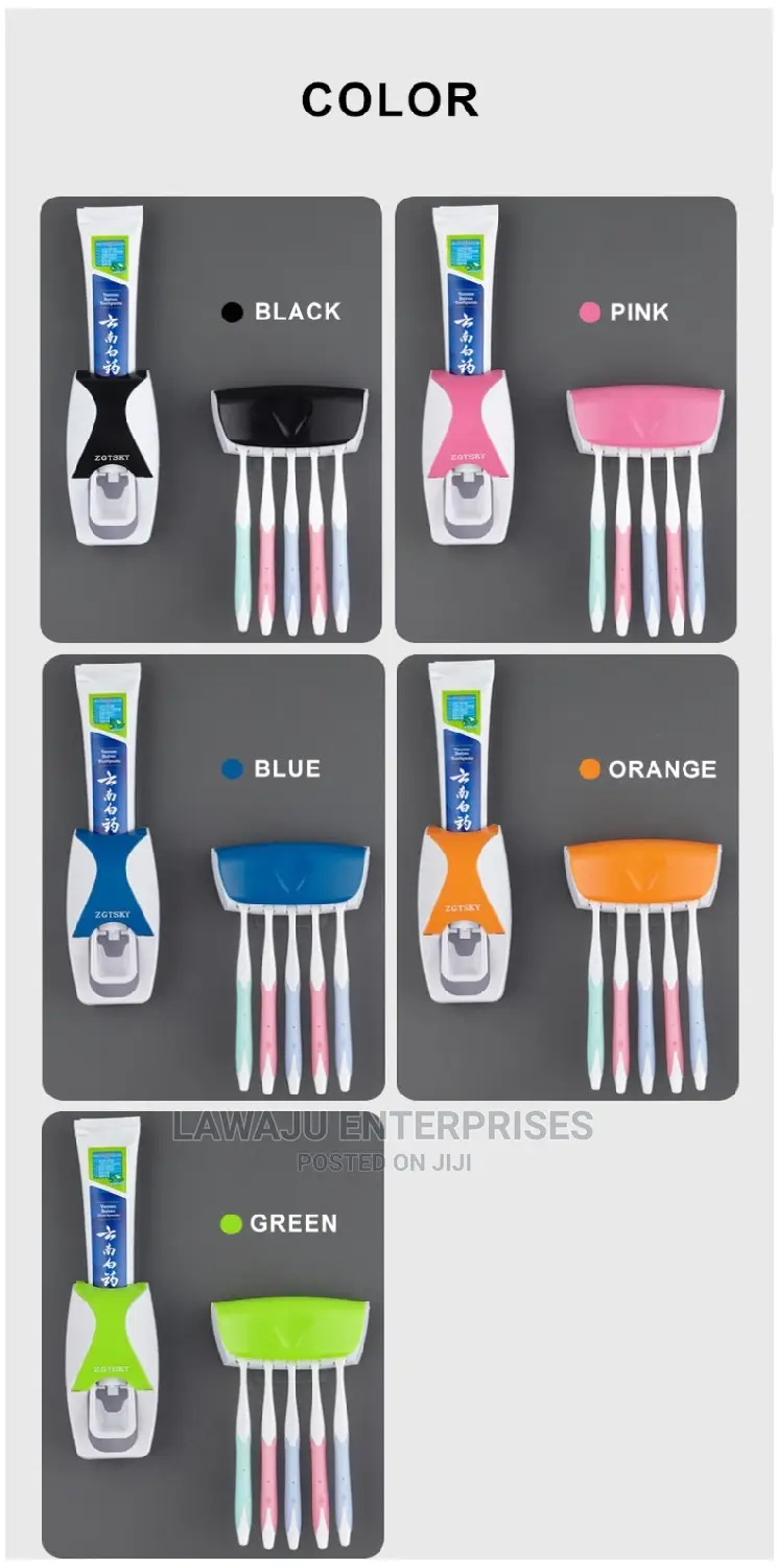Toothpaste Dispenser + Toothbrush Holder