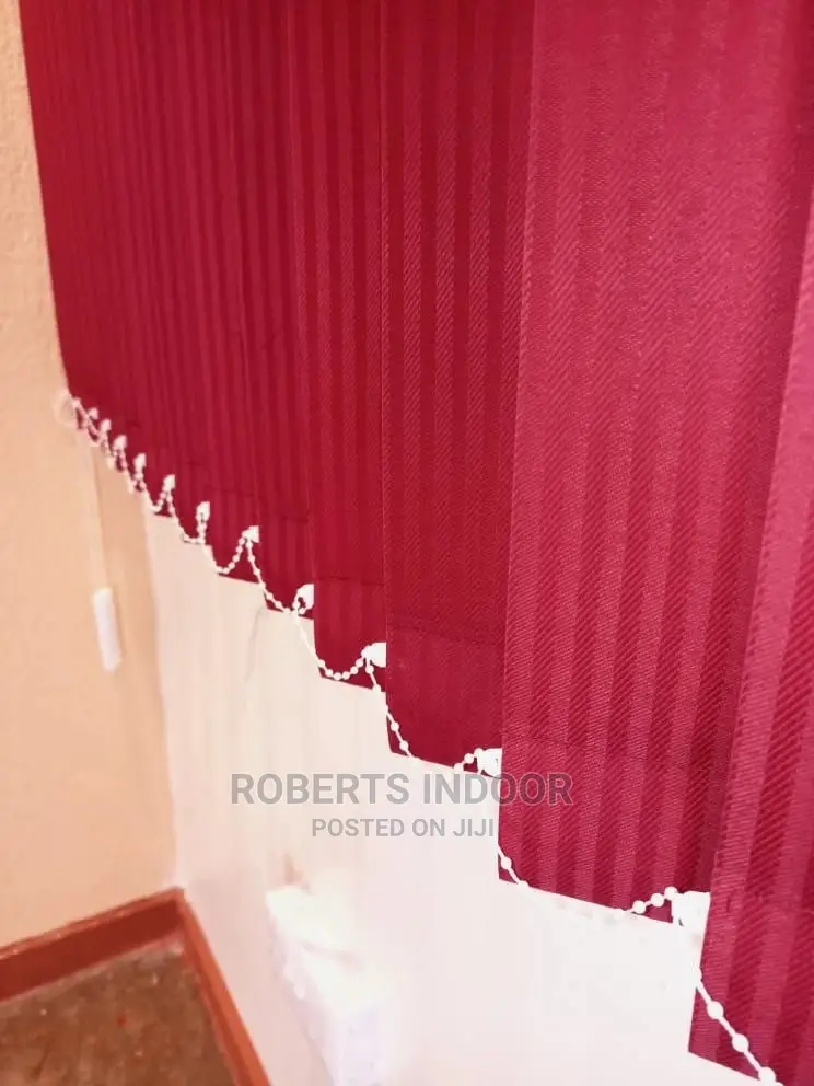 Maroon Vertical Office Window Blinds