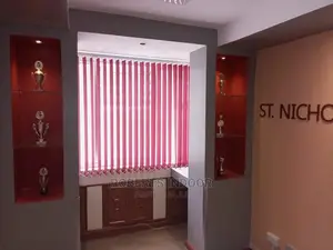 Maroon Vertical Office Window Blinds