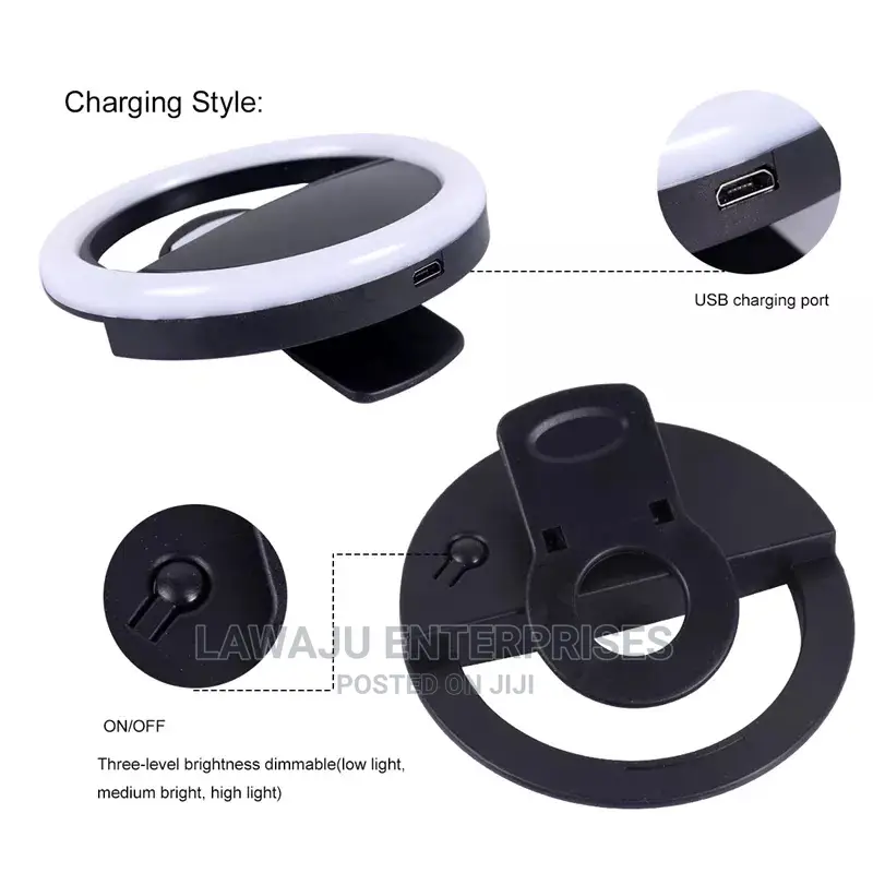 Black Selfie Ring Light