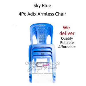 4pc Sky Blue Adix Armless Chair.