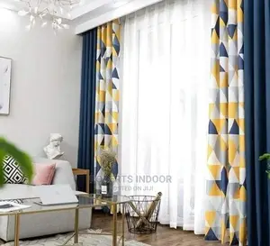 Printed Blue Curtains