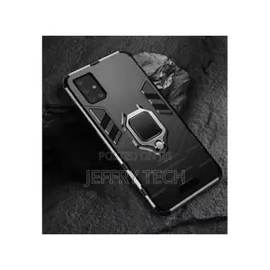 Cover With Metal Ring Shockproof Case for Samsung M51 - Bla