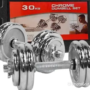 Chrome Dumbells Set !30kg