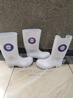 Branded Heavy Duty Gumboots/White