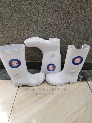 Branded Heavy Duty Gumboots/White