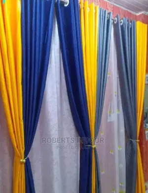 Elegant Yellow and Blue Curtain