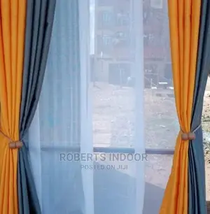 Yellow and Grey Curtain