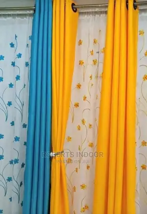 Yellow and Turqoise Curtain