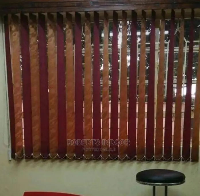 Maroon Vertical Office Window Blinds