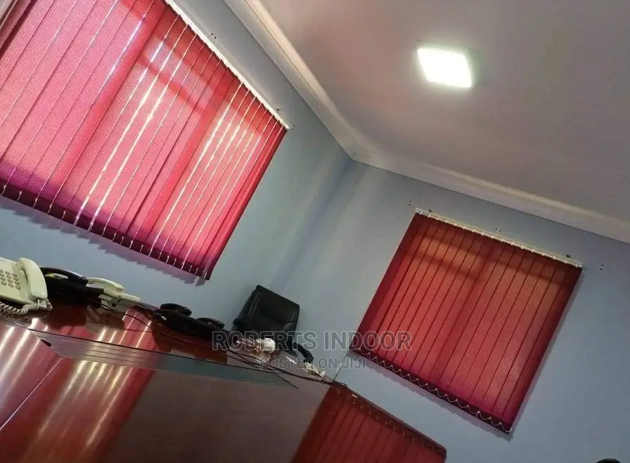 Maroon Vertical Window Blinds