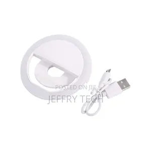 Mini Rechargeable Phone Led Selfie Lamp Ring Light - White