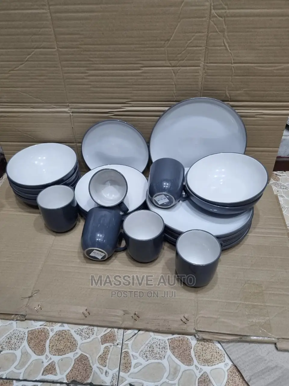Dark Grey Dinner Set