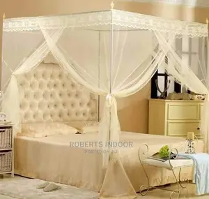 Cream 4 Stand Mosquito Net