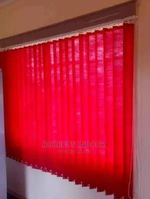 Red Vertical Office Window Blinds