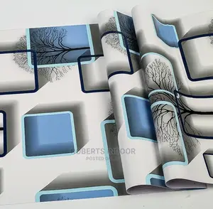 3d Blue Self Adhesive Wallpaper