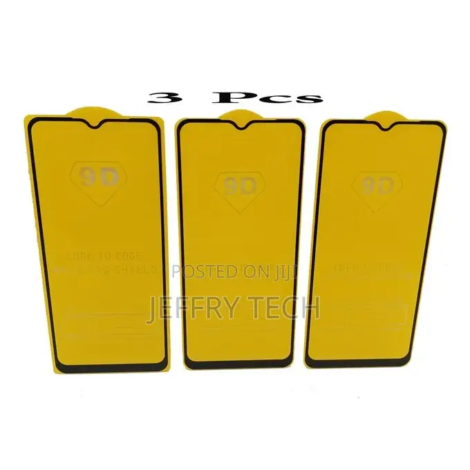 9D Glass Screen Protector for OPPO A15 - Black - 3pcs